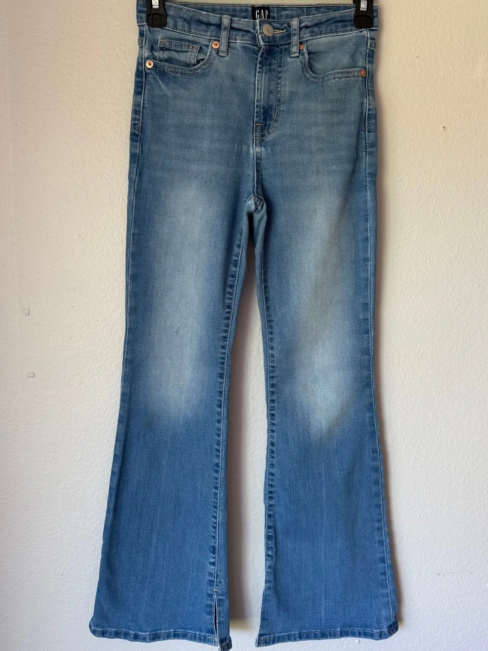 GAP Medium Blue 70’s Flare Girls Jeans Adjustable Waist, Back to School, Size 12